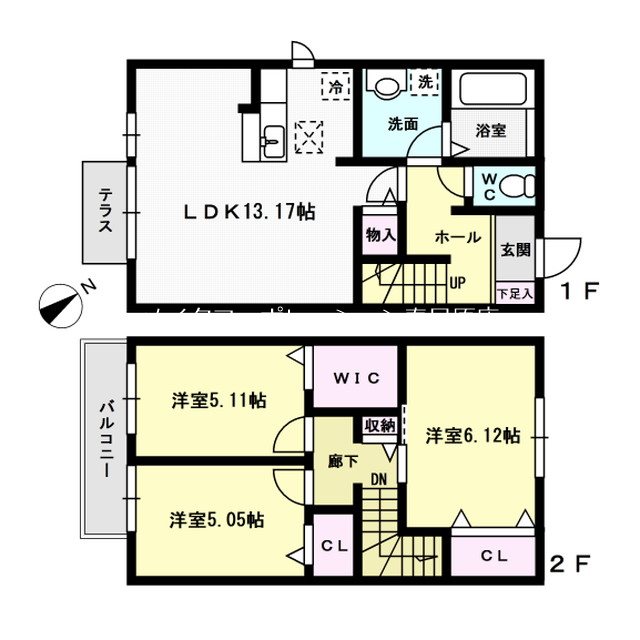 D-room春日 105号室 間取り
