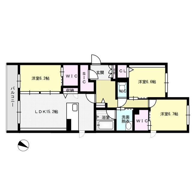 ヴィル・モンタント 201号室 間取り