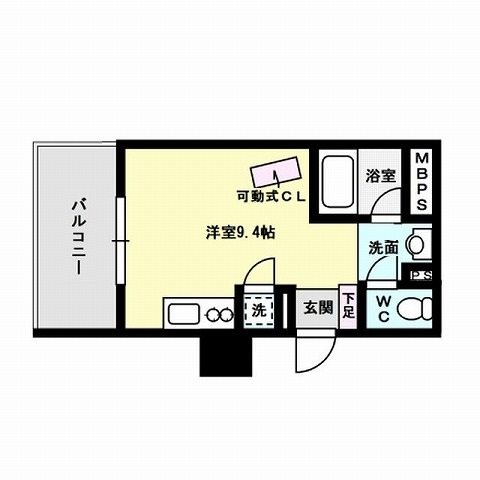 レジディア西新【Ｉタイプ】 間取り
