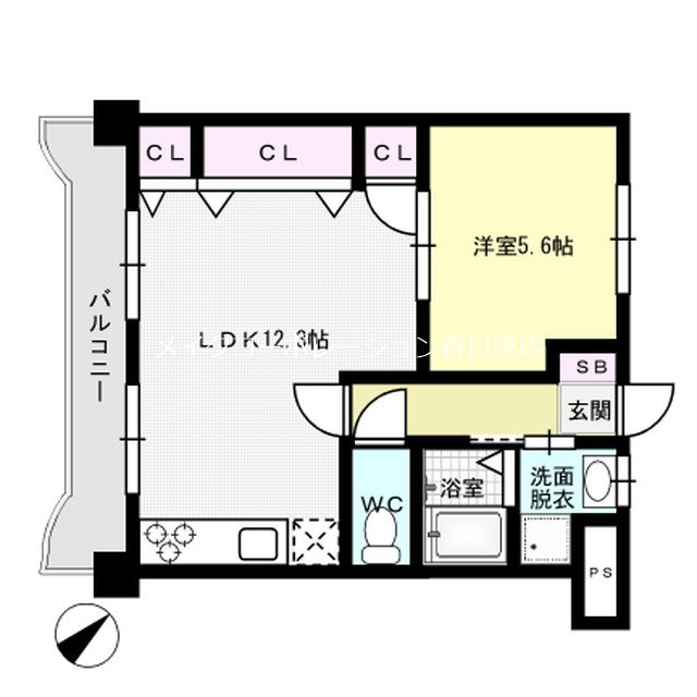 大神第6ビル 302号室 間取り