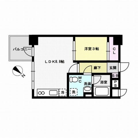 リアン西新～ネット無料～ 間取り