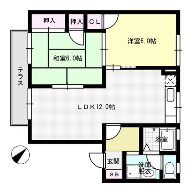 グリーンヒル白水A棟 間取り図