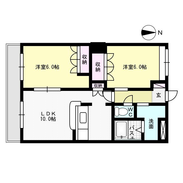 ヒースローズ 202号室 間取り