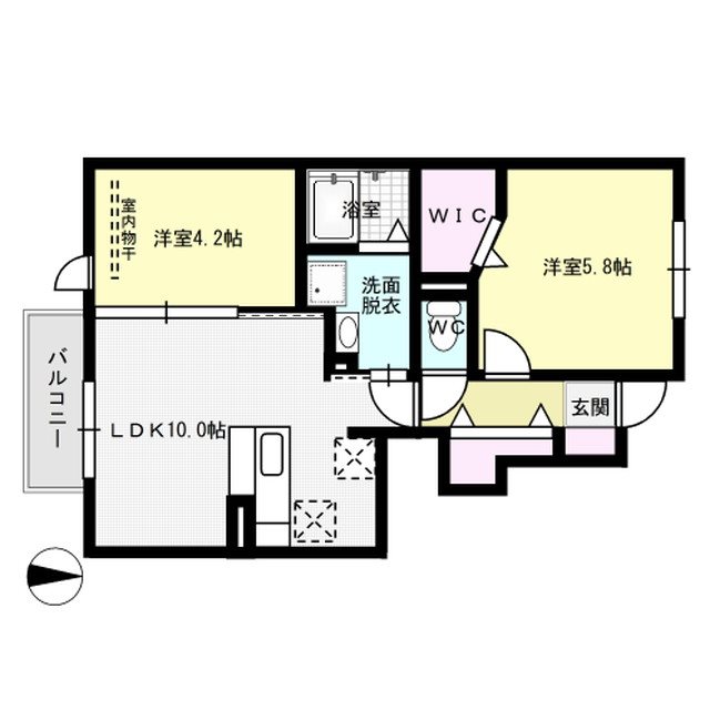 ロイヤルコート曰佐 102号室 間取り