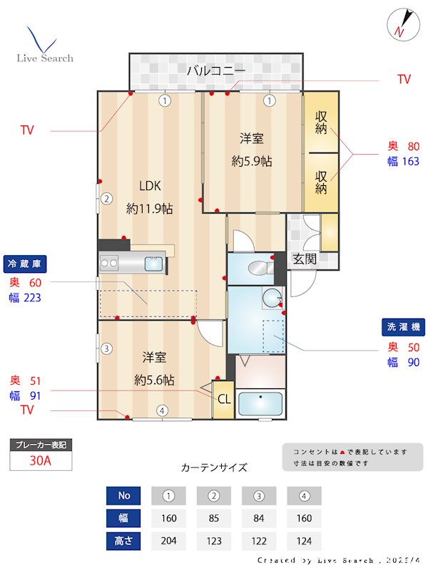 パルクコートⅠ 201号室 間取り