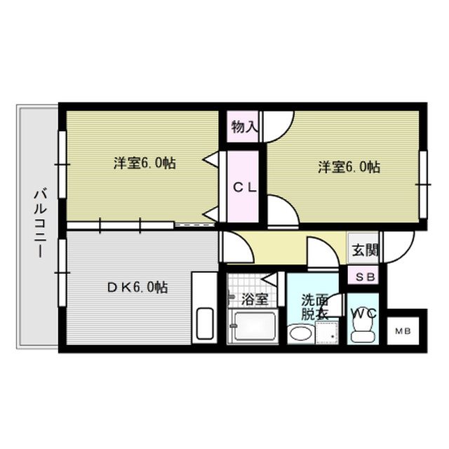 ヴィラホスピット 202号室 間取り