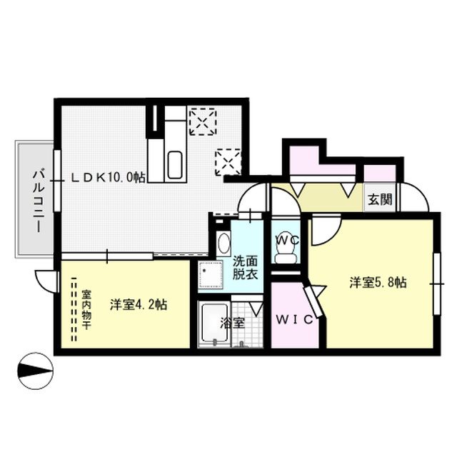 ロイヤルコート曰佐 101号室 間取り