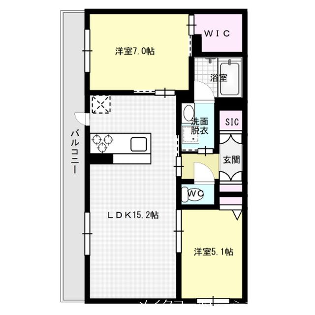 シャーメゾン大野城 201号室 間取り