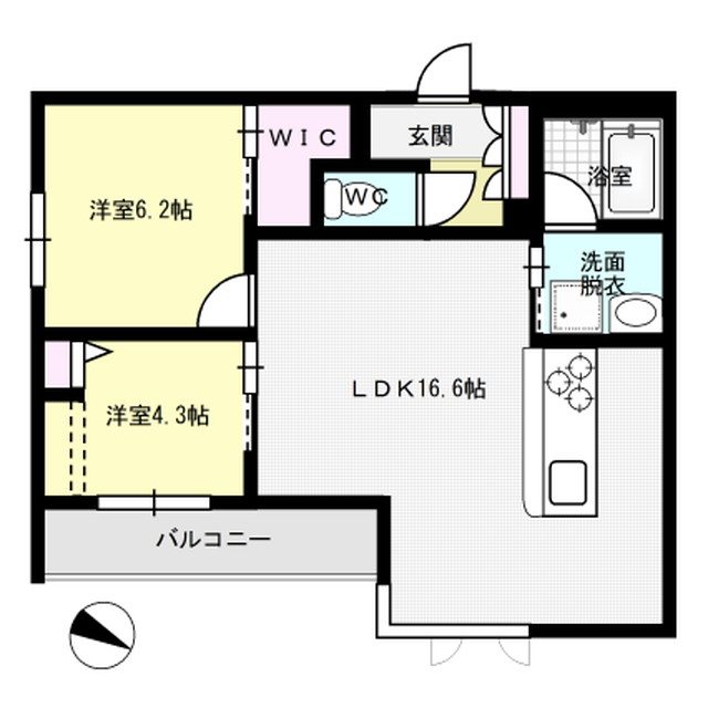 シャーメゾン大野城 304号室 間取り