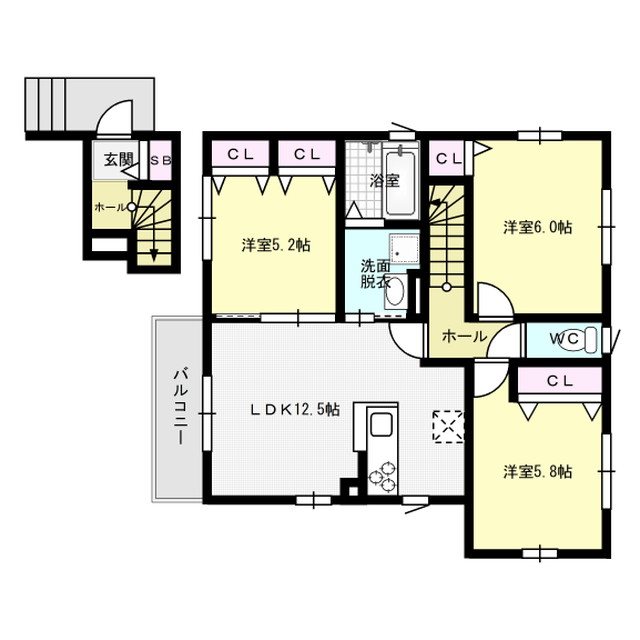 ブリューエンハウゼ 那珂Ⅰ 201号室 間取り