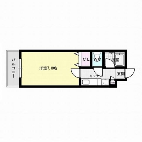Ｋ&rsquo;Ｓ室見駅アヴェニュー【家具家電付】 間取り
