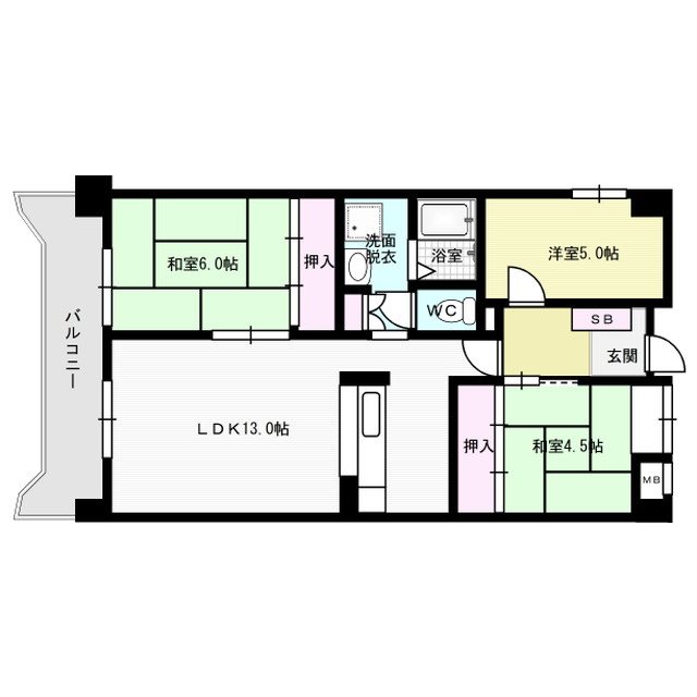 リビエールＫＡＳＵＧＡ 302号室 間取り