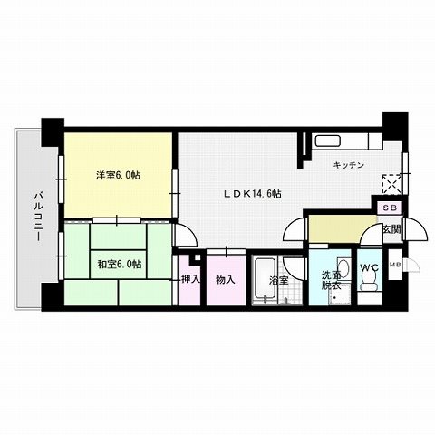 ホワイティ西新Ⅱ～ネット無料～ 間取り
