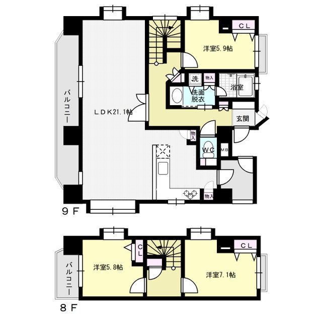 リージェント大橋 901号室 間取り