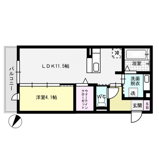 D-room瓦田 102号室 間取り