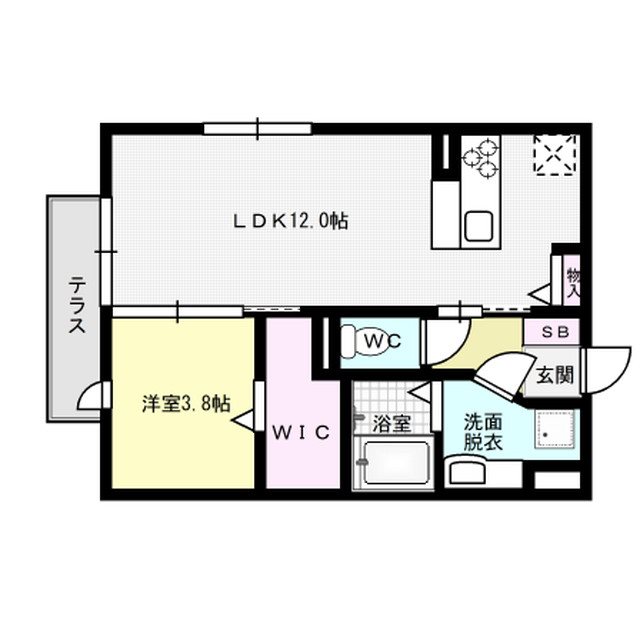 D-room光丘 105号室 間取り