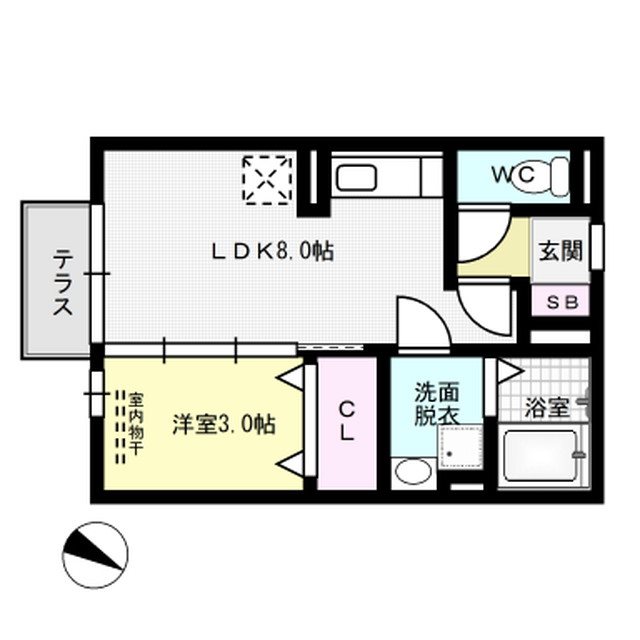ロイヤルコート東那珂 101号室 間取り