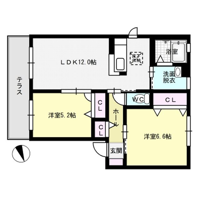 コンフォート那珂川 101号室 間取り