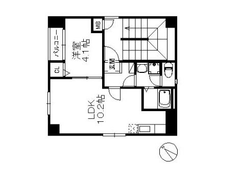 アリエス天神南 201号室 間取り