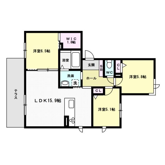 granfortina春日 A棟 101号室 間取り