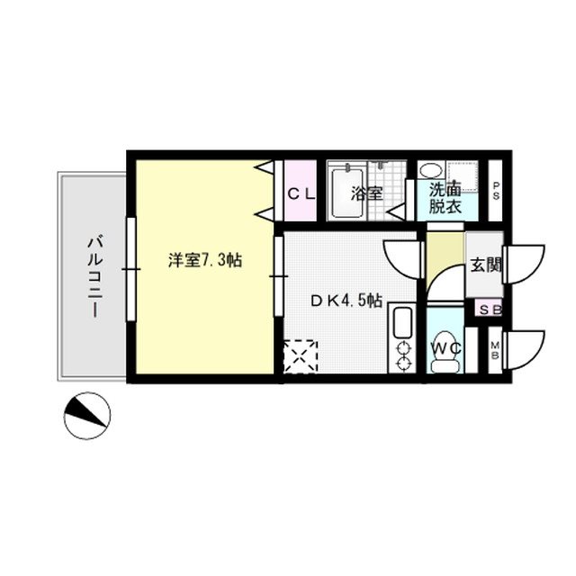 アンプルールベトンKEIWAI 201号室 間取り