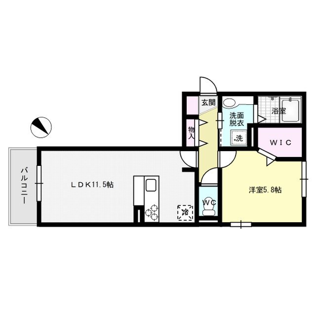 D-room御笠川 201号室 間取り