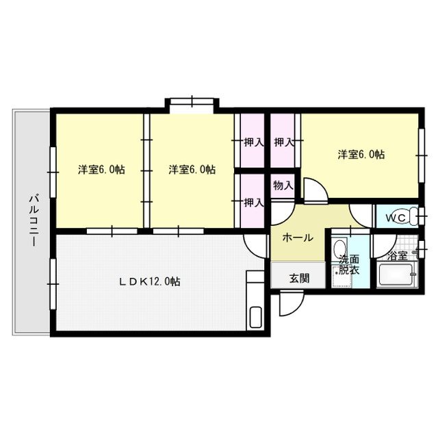 シャトー二日市 201号室 間取り