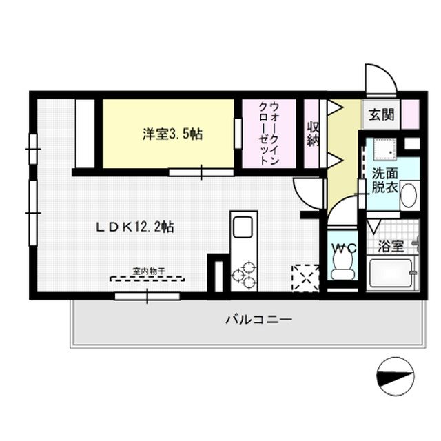 ウエストヒルズ那珂川 203号室 間取り