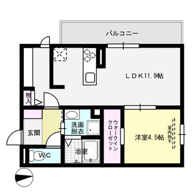 ウエストヒルズ那珂川 301号室 間取り