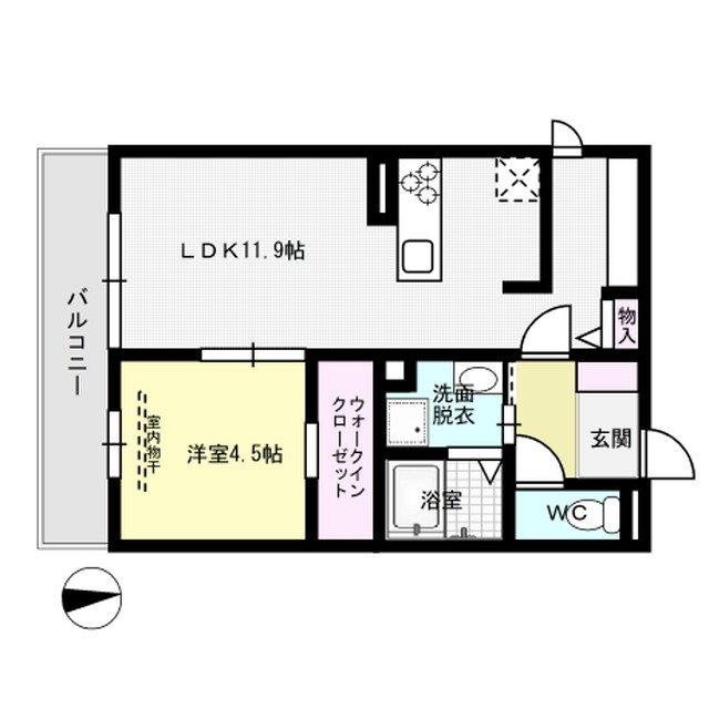 ウエストヒルズ那珂川 305号室 間取り