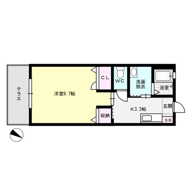 セピアコート白水ヶ丘 106号室 間取り