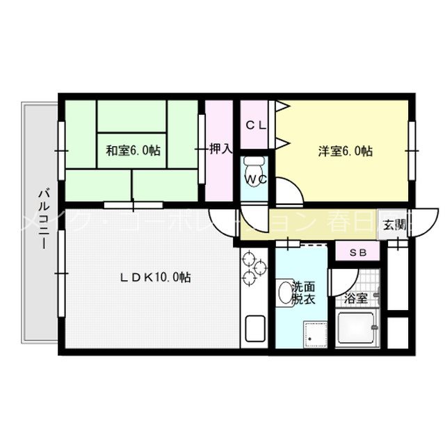 間取り サンコーポ弥生 間取り図
