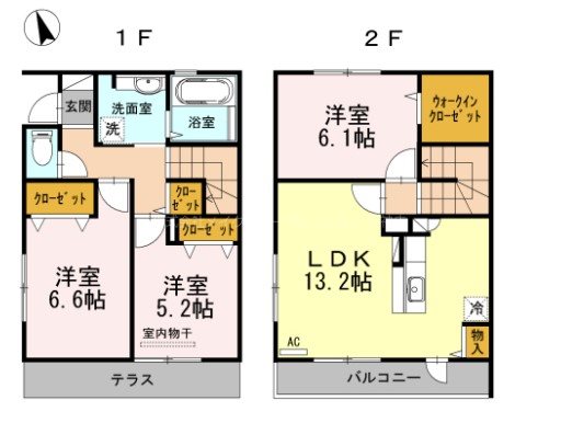 D-room福浜　A棟 間取り
