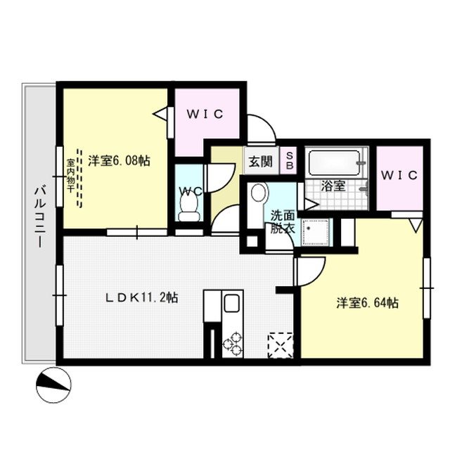 プレシボヌール弥永 201号室 間取り