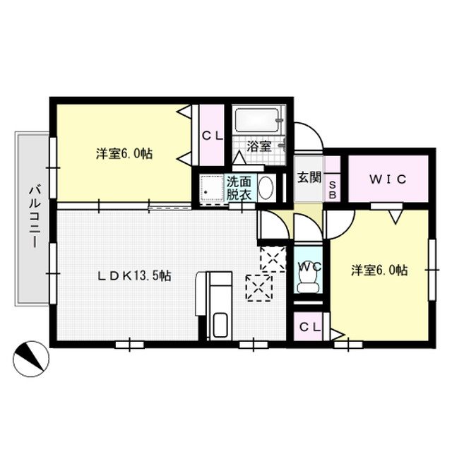 セジュールトリニテA棟 間取り図