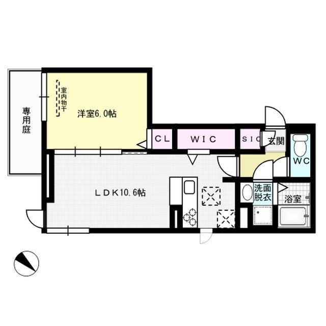 クレストヴェール清水 102号室 間取り