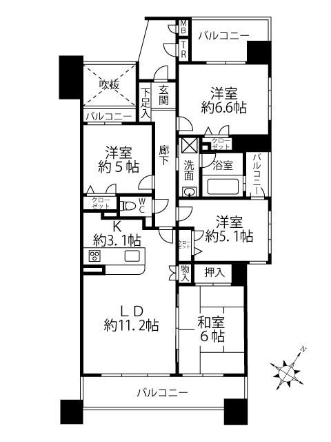 リーベスト竹下駅前 間取り