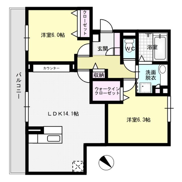 間取り ジョアセジュール博多南2号館 間取り図