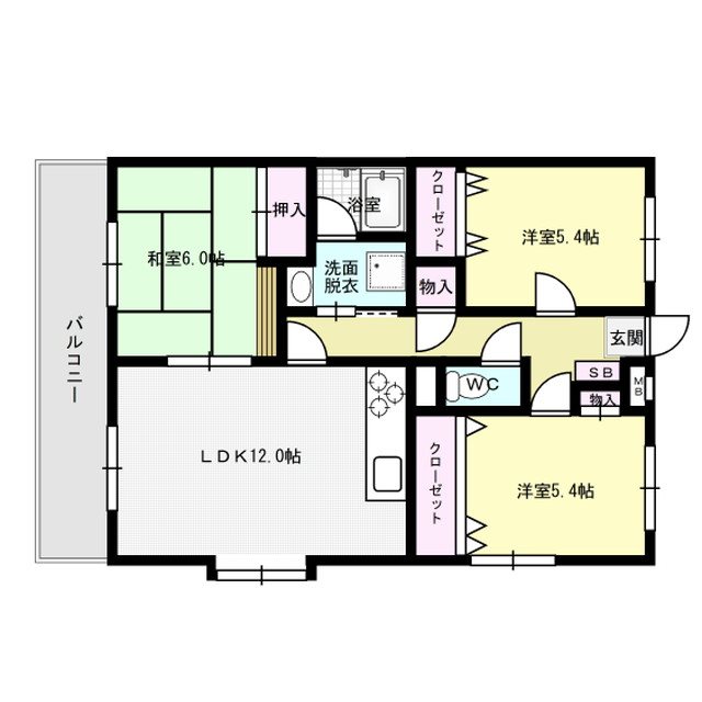 ビューテラス那珂川 201号室 間取り