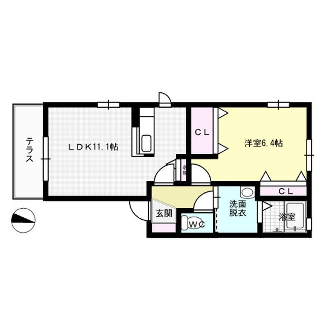 グレイスFuji A棟 101号室 間取り