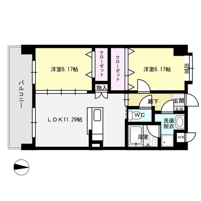 グランディール髙原 502号室 間取り