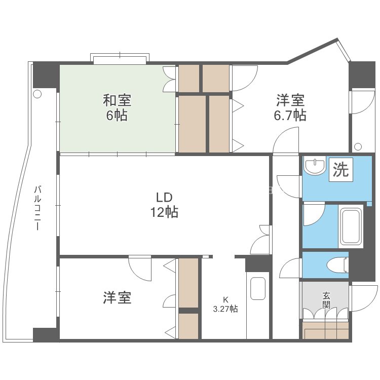 テングッド西新南～ネット無料～ 間取り