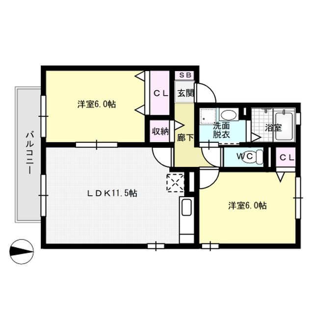 パークハイム皿山B棟 間取り図