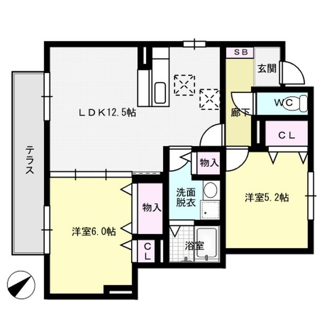 エルブ・ソヴァージュ 103号室 間取り
