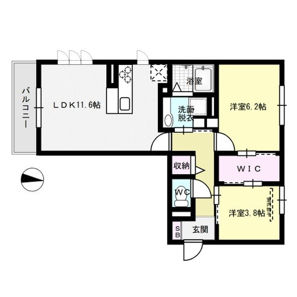 D-room寺塚 伍番館 203号室 間取り