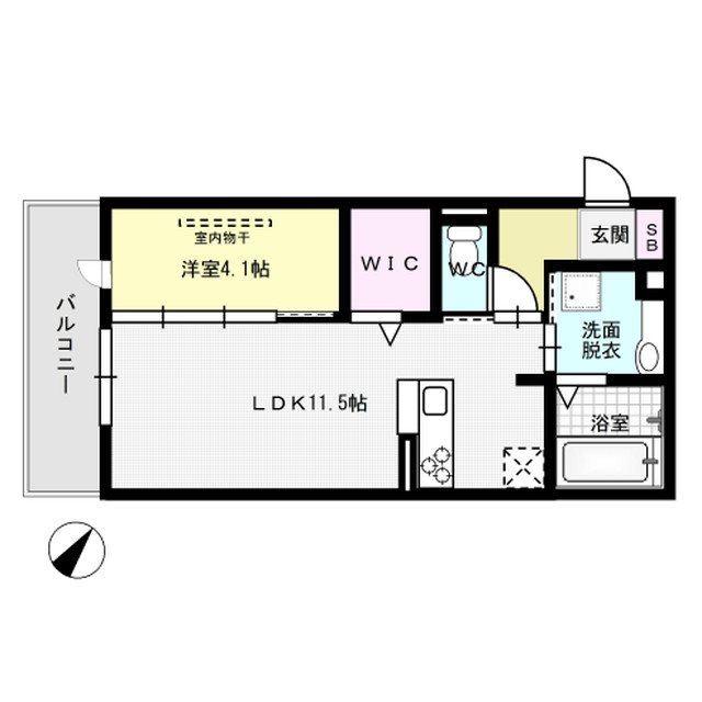 D-room東那珂 303号室 間取り