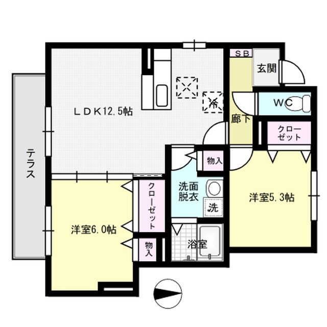間取り パークハイム水城B棟 間取り図