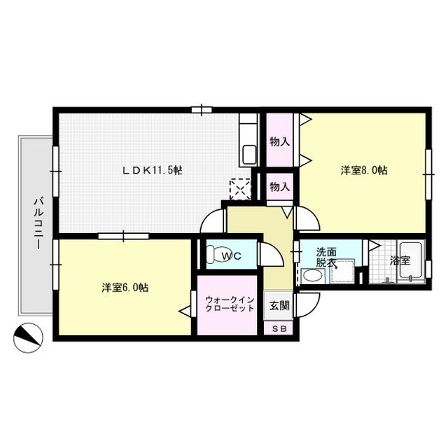 ルミエール藤B棟 202号室 間取り