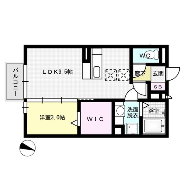 ルミエールA棟 103号室 間取り
