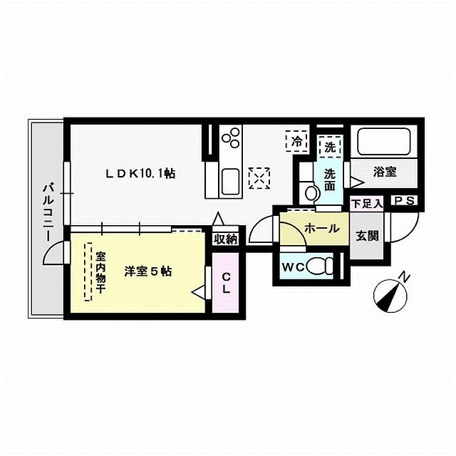 プレジール下大利弐番館 103号室 間取り